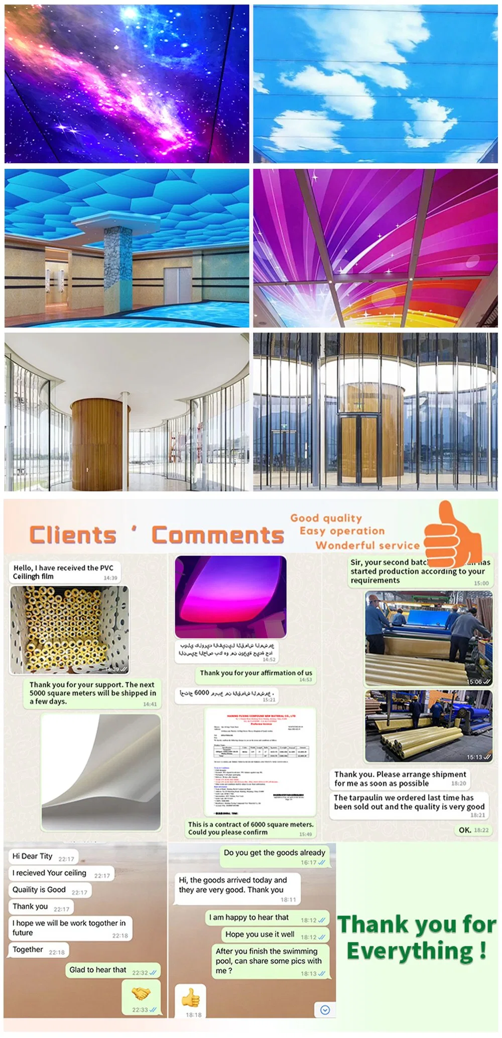 High Demand Export Products Wide Variety of Applications PVC Film Ceiling